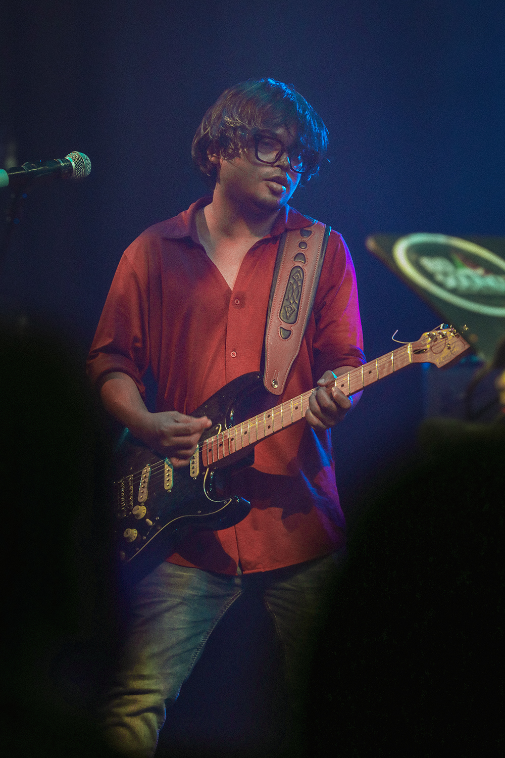 Samee performing on stage in New York